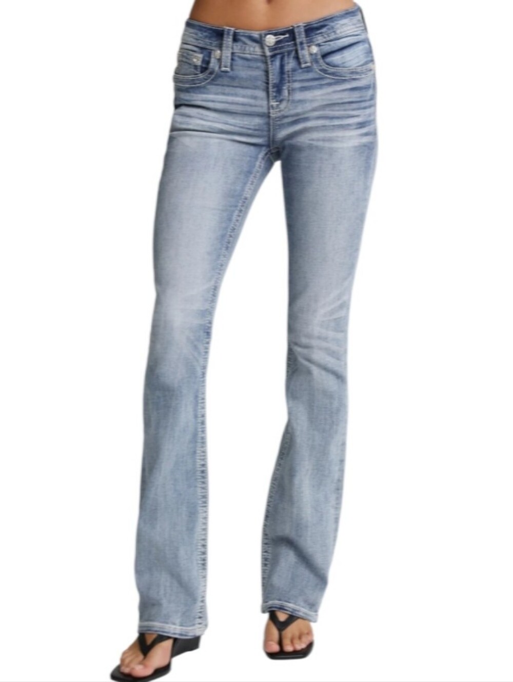 Fleur By Miss Me Low-Rise Bootcut Denim Jeans-NWOT